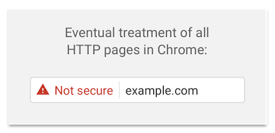 image showing not secure web address in Google Chrome