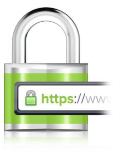 SSL lock icon with https web address